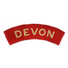 Devonshire Regiment (DEVON) WW2 Printed Shoulder Title