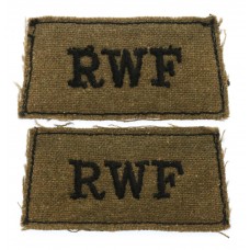 Pair of Royal Welch Fusiliers (RWF) Cloth Slip On Shoulder Titles