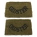 Pair of Gloucestershire Regiment (GLOSTER) WW2 Cloth Slip On Shoulder Titles