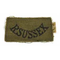 Royal Sussex Regiment (R. SUSSEX) WW2 Cloth Slip On Shoulder Title