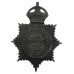 Worcestershire Police Blackened Brass Helmet Plate - King's Crown