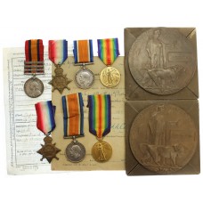 Family Boer War and WW1 Casualty Medal Group to the Flint Brothers