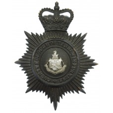 County Borough of Barrow-in-Furness Police Night Helmet Plate - Queen's Crown