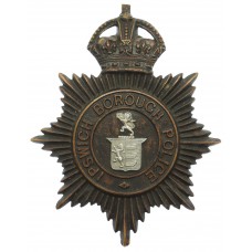 Ipswich Borough Police  Night Helmet Plate - King's Crown