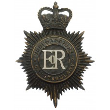 Bedfordshire Constabulary Night Helmet Plate - Queen's Crown