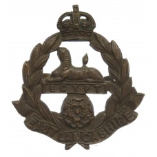 East Lancashire Regiment Officer's Service Dress Cap Badge - King