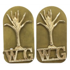Pair of Welsh Guards Anodised (Staybrite) Shoulder Titles