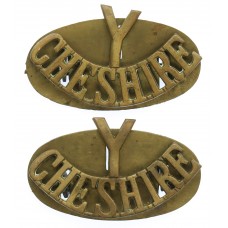 Pair of Cheshire Yeomanry (Y/CHESHIRE) Shoulder Titles