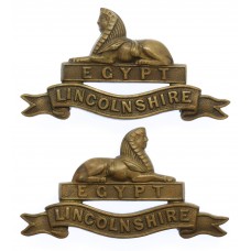 Pair of Lincolnshire Regiment Officer's Service Dress Collar Badg