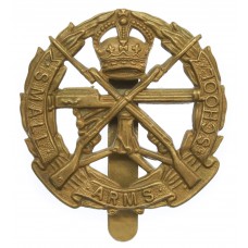 Small Arms School Brass Cap Badge - King's Crown