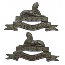 Pair of Lincolnshire Regiment Officer's Service Dress Collar Badges