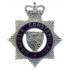 Norfolk Constabulary Senior Officer's Enamelled Cap Badge - Queen's Crown