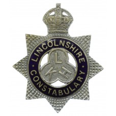 Lincolnshire Constabulary Senior Officer's Enamelled Cap Badge - King's Crown