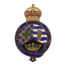 Lincolnshire Special Constabulary Enamelled Lapel Badge - King's Crown