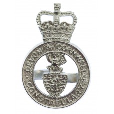 Devon & Cornwall Constabulary Cap Badge - Queen's Crown