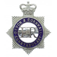 Devon & Cornwall Constabulary Senior Officer's Enamelled Cap Badge - Queen's Crown