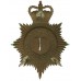 Cornwall Constabulary Night Helmet Plate - Queen's Crown