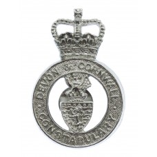 Devon & Cornwall Constabulary Cap Badge - Queen's Crown