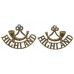 Pair of Highland Light Infantry H.L.I. (Bugle/HIGHLAND) Shoulder Titles 