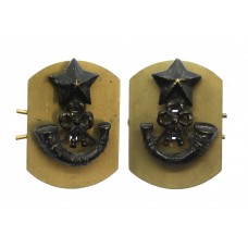 Pair of Cameronians (Scottish Rifles) Collar Badges