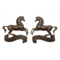 Pair of King's (Liverpool) Regiment Officer's Service Dress Collar Badges 