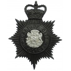 Cardiff City Police Night Helmet Plate - Queen's Crown