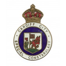 Cardiff City Special Constabulary Enamelled Lapel Badge - King's Crown