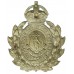 Merthyr Tydfil Borough Police White Metal Wreath Helmet Plate - King's Crown