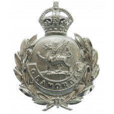 Glamorgan Constabulary Chrome Wreath Cap Badge - King's Crown