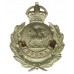 Glamorgan Constabulary White Metal Wreath Cap Badge - King's Crown