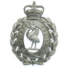 Liverpool City Police Wreath Helmet Plate - Queen's Crown