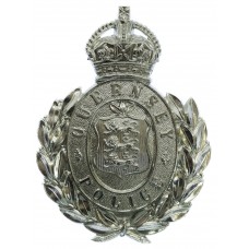 Guernsey Police Wreath Helmet Plate - King's Crown