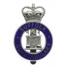 Suffolk Constabulary Enamelled Cap Badge - Queen's Crown