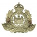 East Suffolk Police White Metal Cap Badge - King's Crown