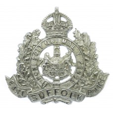 East Suffolk Police Chrome Cap Badge - King's Crown