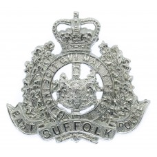 East Suffolk Police Chrome Cap Badge - Queen's Crown