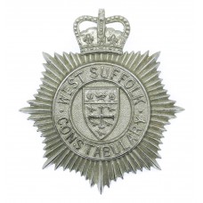 West Suffolk Constabulary Small Star Helmet Plate - Queen's Crown