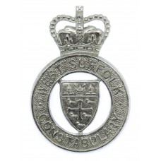 West Suffolk Constabulary Cap Badge - Queen's Crown