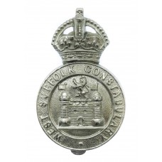West Suffolk Constabulary Cap Badge - King's Crown