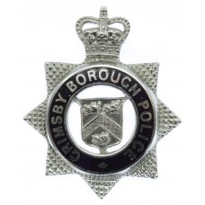 Grimsby Borough Police Senior Officer's Enamelled Cap Badge - Queen's Crown