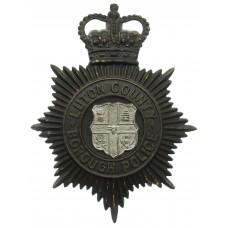 Luton County Borough Police Night Helmet Plate - King's Crown