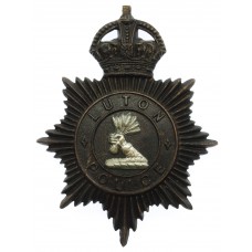 Luton Borough Police Night Helmet Plate - King's Crown