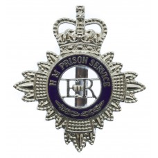 H. M. Prison Service Enamelled Cap Badge - Queen's Crown