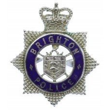 Brighton Borough Police Senior Officer's Enamelled Cap Badge - Queen's Crown