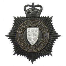 West Suffolk Constabulary Small Star Night Helmet Plate - Queen's Crown