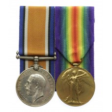 WW1 British War & Victory Medal Pair - Pte. H. Nelson, King's Own Yorkshire Light Infantry - Wounded