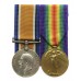 WW1 British War & Victory Medal Pair - Pte. H. Nelson, King's Own Yorkshire Light Infantry - Wounded