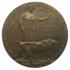 WW1 Memorial Plaque (Death Penny) - Walter Roome