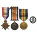 WW1 1914 Mons Star & Bar Medal Trio with Silver War Badge - Pte. R. Busby, 3rd Bn. Rifle Brigade