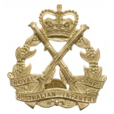 Royal Australian Infantry Corps Hat Badge - Queen's Crown